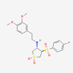 molecular formula C20H24FNO6S2 B7834371 [2-(3,4-dimethoxyphenyl)ethyl]{(3S,4R)-4-[(4-fluorophenyl)sulfonyl]-1,1-dioxidotetrahydro-3-thienyl}amine 