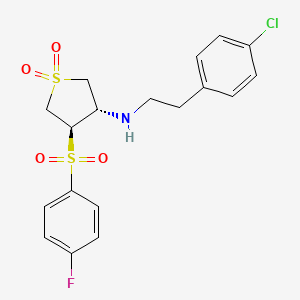 molecular formula C18H19ClFNO4S2 B7834375 [2-(4-chlorophenyl)ethyl]{(3S,4R)-4-[(4-fluorophenyl)sulfonyl]-1,1-dioxidotetrahydro-3-thienyl}amine 