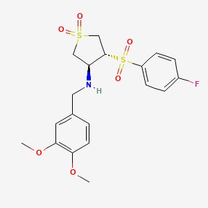 (3S,4R)-N-(3,4-dimethoxybenzyl)-4-[(4-fluorophenyl)sulfonyl]tetrahydrothiophen-3-amine 1,1-dioxide