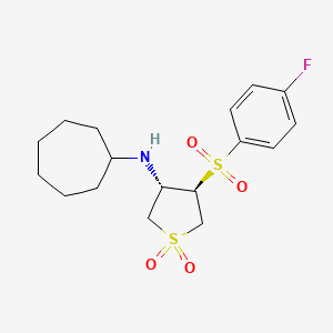 molecular formula C17H24FNO4S2 B7834412 (3S,4R)-N-cycloheptyl-4-[(4-fluorophenyl)sulfonyl]tetrahydrothiophen-3-amine 1,1-dioxide 