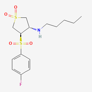 molecular formula C15H22FNO4S2 B7834423 {(3S,4R)-4-[(4-fluorophenyl)sulfonyl]-1,1-dioxidotetrahydro-3-thienyl}pentylamine 