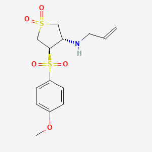 molecular formula C14H19NO5S2 B7834426 (3S,4R)-N-allyl-4-[(4-methoxyphenyl)sulfonyl]tetrahydrothiophen-3-amine 1,1-dioxide 