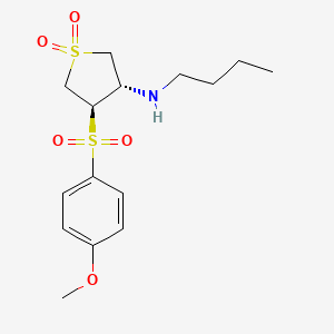 molecular formula C15H23NO5S2 B7834434 (3S,4R)-N-butyl-4-[(4-methoxyphenyl)sulfonyl]tetrahydrothiophen-3-amine 1,1-dioxide 
