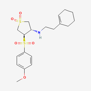 molecular formula C19H27NO5S2 B7834444 (2-cyclohex-1-en-1-ylethyl){(3S,4R)-4-[(4-methoxyphenyl)sulfonyl]-1,1-dioxidotetrahydro-3-thienyl}amine 