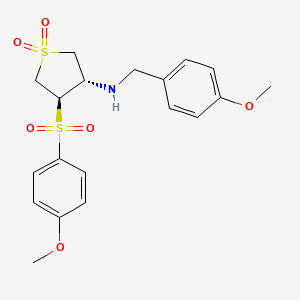 molecular formula C19H23NO6S2 B7834456 (3S,4R)-N-(4-methoxybenzyl)-4-[(4-methoxyphenyl)sulfonyl]tetrahydrothiophen-3-amine 1,1-dioxide 