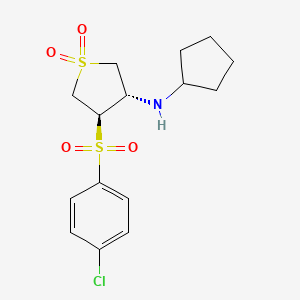 molecular formula C15H20ClNO4S2 B7834477 {(3S,4R)-4-[(4-chlorophenyl)sulfonyl]-1,1-dioxidotetrahydro-3-thienyl}cyclopentylamine 