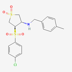 molecular formula C18H20ClNO4S2 B7834492 {(3S,4R)-4-[(4-chlorophenyl)sulfonyl]-1,1-dioxidotetrahydro-3-thienyl}(4-methylbenzyl)amine 