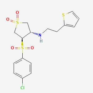 molecular formula C16H18ClNO4S3 B7834496 {(3S,4R)-4-[(4-chlorophenyl)sulfonyl]-1,1-dioxidotetrahydro-3-thienyl}[2-(2-thienyl)ethyl]amine 