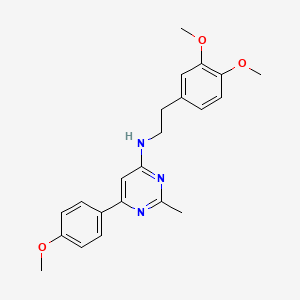 molecular formula C22H25N3O3 B7834521 N-[2-(3,4-dimethoxyphenyl)ethyl]-6-(4-methoxyphenyl)-2-methylpyrimidin-4-amine 