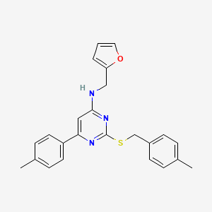 N-(2-furylmethyl)-2-[(4-methylbenzyl)thio]-6-(4-methylphenyl)pyrimidin-4-amine