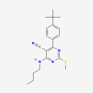 molecular formula C20H26N4S B7834591 4-(Butylamino)-6-(4-tert-butylphenyl)-2-(methylthio)pyrimidine-5-carbonitrile 