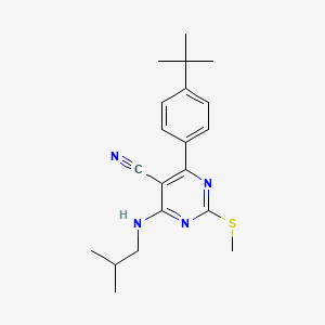 molecular formula C20H26N4S B7834592 4-(4-Tert-butylphenyl)-6-(isobutylamino)-2-(methylthio)pyrimidine-5-carbonitrile 