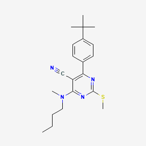 molecular formula C21H28N4S B7834599 4-[Butyl(methyl)amino]-6-(4-tert-butylphenyl)-2-(methylthio)pyrimidine-5-carbonitrile 