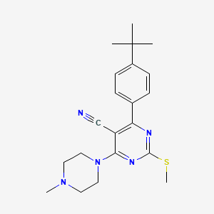 4-(4-Tert-butylphenyl)-6-(4-methylpiperazin-1-yl)-2-(methylthio)pyrimidine-5-carbonitrile