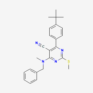 molecular formula C24H26N4S B7834659 4-[Benzyl(methyl)amino]-6-(4-tert-butylphenyl)-2-(methylthio)pyrimidine-5-carbonitrile 