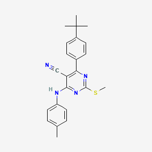 4-(4-Tert-butylphenyl)-6-[(4-methylphenyl)amino]-2-(methylthio)pyrimidine-5-carbonitrile