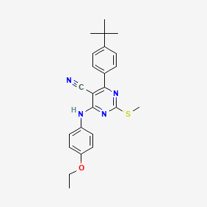 4-(4-Tert-butylphenyl)-6-[(4-ethoxyphenyl)amino]-2-(methylthio)pyrimidine-5-carbonitrile