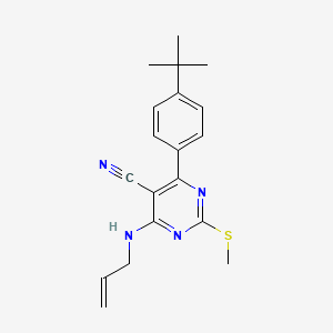 molecular formula C19H22N4S B7834752 4-(Allylamino)-6-(4-tert-butylphenyl)-2-(methylthio)pyrimidine-5-carbonitrile 