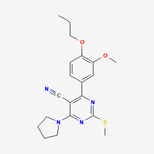 4-(3-Methoxy-4-propoxyphenyl)-2-(methylthio)-6-pyrrolidin-1-ylpyrimidine-5-carbonitrile