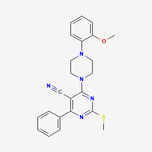 molecular formula C23H23N5OS B7834793 4-[4-(2-Methoxyphenyl)piperazin-1-yl]-2-(methylthio)-6-phenylpyrimidine-5-carbonitrile 