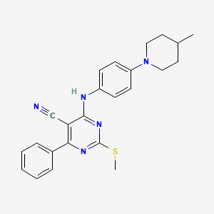 molecular formula C24H25N5S B7834795 4-{[4-(4-Methylpiperidin-1-yl)phenyl]amino}-2-(methylthio)-6-phenylpyrimidine-5-carbonitrile 