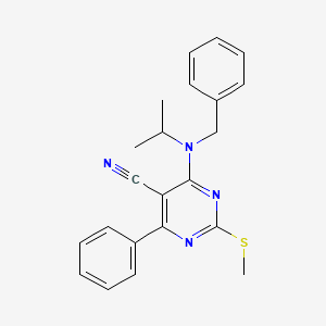 molecular formula C22H22N4S B7834802 4-[Benzyl(isopropyl)amino]-2-(methylthio)-6-phenylpyrimidine-5-carbonitrile 