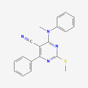 molecular formula C19H16N4S B7834806 4-[Methyl(phenyl)amino]-2-(methylthio)-6-phenylpyrimidine-5-carbonitrile 
