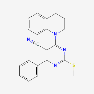 molecular formula C21H18N4S B7834814 4-(3,4-dihydroquinolin-1(2H)-yl)-2-(methylthio)-6-phenylpyrimidine-5-carbonitrile 