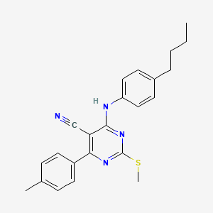 4-[(4-Butylphenyl)amino]-6-(4-methylphenyl)-2-(methylthio)pyrimidine-5-carbonitrile