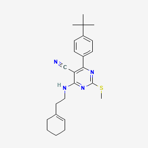 molecular formula C24H30N4S B7834919 4-(4-Tert-butylphenyl)-6-[(2-cyclohex-1-en-1-ylethyl)amino]-2-(methylthio)pyrimidine-5-carbonitrile 