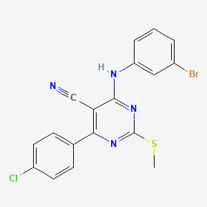 4-[(3-Bromophenyl)amino]-6-(4-chlorophenyl)-2-(methylthio)pyrimidine-5-carbonitrile