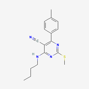 molecular formula C17H20N4S B7835029 4-(Butylamino)-6-(4-methylphenyl)-2-(methylthio)pyrimidine-5-carbonitrile 
