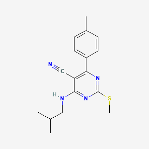 4-(Isobutylamino)-6-(4-methylphenyl)-2-(methylthio)pyrimidine-5-carbonitrile