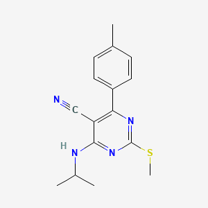 4-(Isopropylamino)-6-(4-methylphenyl)-2-(methylthio)pyrimidine-5-carbonitrile