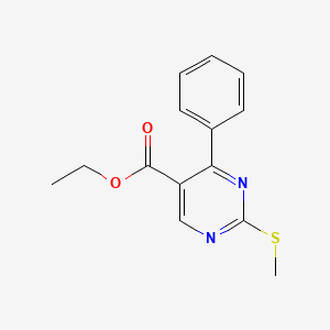 molecular formula C14H14N2O2S B7835146 Ethyl 2-(methylthio)-4-phenylpyrimidine-5-carboxylate 