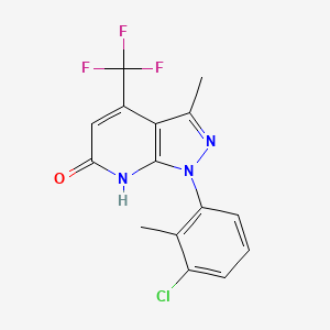 molecular formula C15H11ClF3N3O B7835162 1-(3-Chloro-2-methylphenyl)-3-methyl-4-(trifluoromethyl)-1H-pyrazolo[3,4-b]pyridin-6(7H)-one 