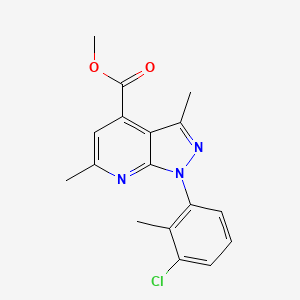 molecular formula C17H16ClN3O2 B7835169 methyl 1-(3-chloro-2-methylphenyl)-3,6-dimethyl-1H-pyrazolo[3,4-b]pyridine-4-carboxylate 