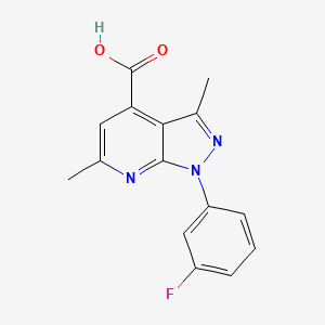 molecular formula C15H12FN3O2 B7835182 1-(3-fluorophenyl)-3,6-dimethyl-1H-pyrazolo[3,4-b]pyridine-4-carboxylic acid 