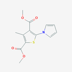 molecular formula C13H13NO4S B7835184 dimethyl 3-methyl-5-(1H-pyrrol-1-yl)thiophene-2,4-dicarboxylate 