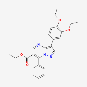 Ethyl 3-(3,4-diethoxyphenyl)-2-methyl-7-phenylpyrazolo[1,5-a]pyrimidine-6-carboxylate