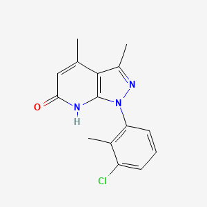 molecular formula C15H14ClN3O B7835200 1-(3-chloro-2-methylphenyl)-3,4-dimethyl-1,7-dihydro-6H-pyrazolo[3,4-b]pyridin-6-one 