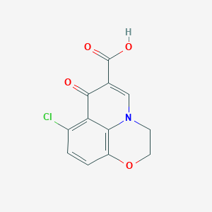 molecular formula C12H8ClNO4 B7835210 8-chloro-7-oxo-2,3-dihydro-7H-[1,4]oxazino[2,3,4-ij]quinoline-6-carboxylic acid 