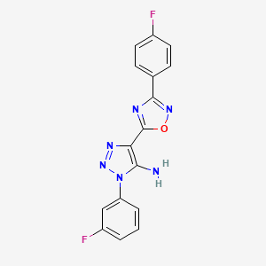 molecular formula C16H10F2N6O B7835221 1-(3-fluorophenyl)-4-[3-(4-fluorophenyl)-1,2,4-oxadiazol-5-yl]-1H-1,2,3-triazol-5-amine 