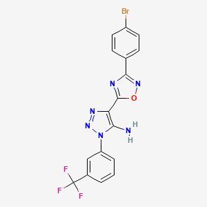 molecular formula C17H10BrF3N6O B7835229 4-[3-(4-bromophenyl)-1,2,4-oxadiazol-5-yl]-1-[3-(trifluoromethyl)phenyl]-1H-1,2,3-triazol-5-amine 