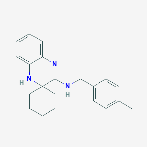 molecular formula C21H25N3 B7835261 N-[(4-methylphenyl)methyl]spiro[4H-quinoxaline-3,1'-cyclohexane]-2-amine 