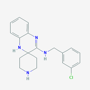 molecular formula C19H21ClN4 B7835269 N-[(3-chlorophenyl)methyl]spiro[4H-quinoxaline-3,4'-piperidine]-2-amine 