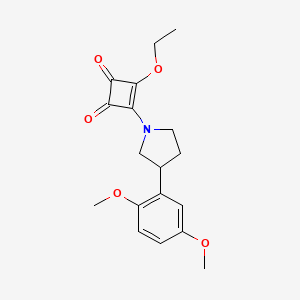 molecular formula C18H21NO5 B7835274 3-[3-(2,5-Dimethoxyphenyl)pyrrolidin-1-yl]-4-ethoxycyclobut-3-ene-1,2-dione 