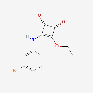 molecular formula C12H10BrNO3 B7835282 3-[(3-Bromophenyl)amino]-4-ethoxycyclobut-3-ene-1,2-dione 