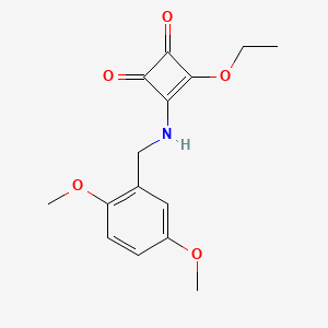 molecular formula C15H17NO5 B7835290 3-[(2,5-Dimethoxybenzyl)amino]-4-ethoxy-3-cyclobutene-1,2-dione 