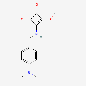 molecular formula C15H18N2O3 B7835299 3-{[4-(Dimethylamino)benzyl]amino}-4-ethoxycyclobut-3-ene-1,2-dione 